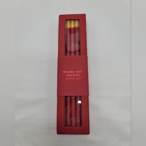Michael Kors 2B Pencil Set 10 Dark Red Unsharpened Pencils White Eraser NOFILTER